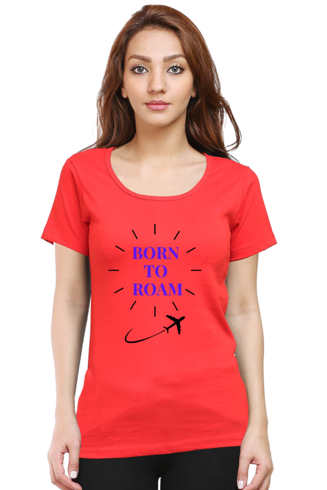 Women-T Shirt-printed-Born To Roam