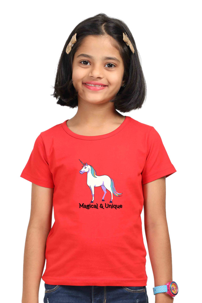 Girl's T-Shirt-Printed-Unicorn-Magical & Unique-Vinyl Print