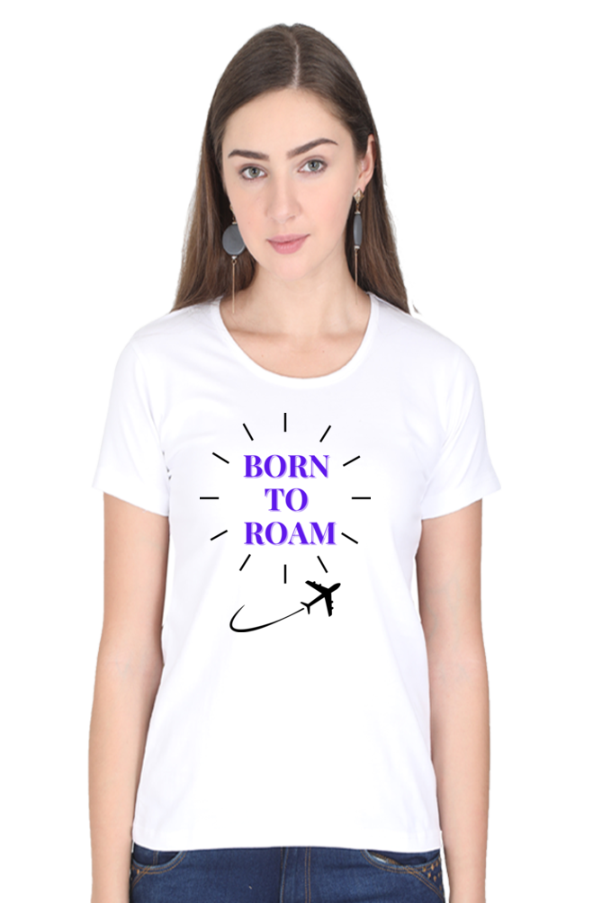 Women-T Shirt-printed-Born To Roam