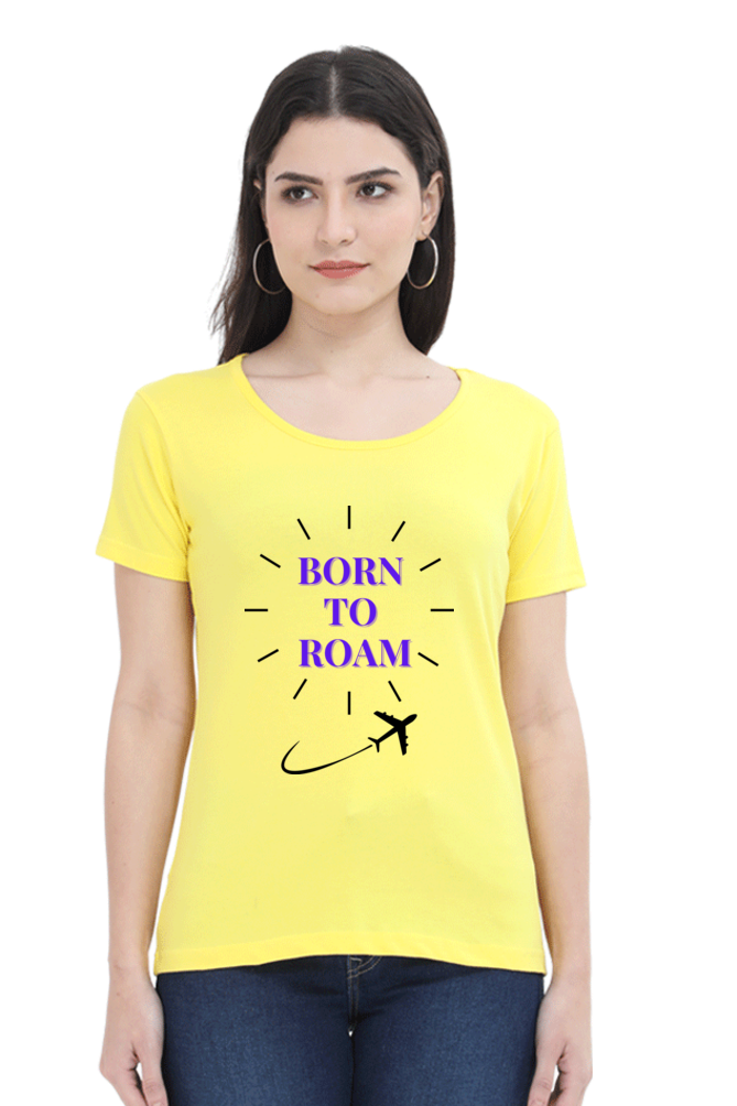 Women-T Shirt-printed-Born To Roam