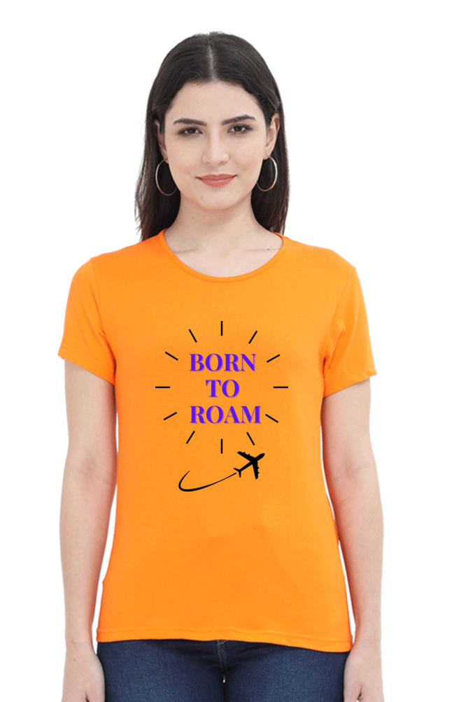 Women-T Shirt-printed-Born To Roam