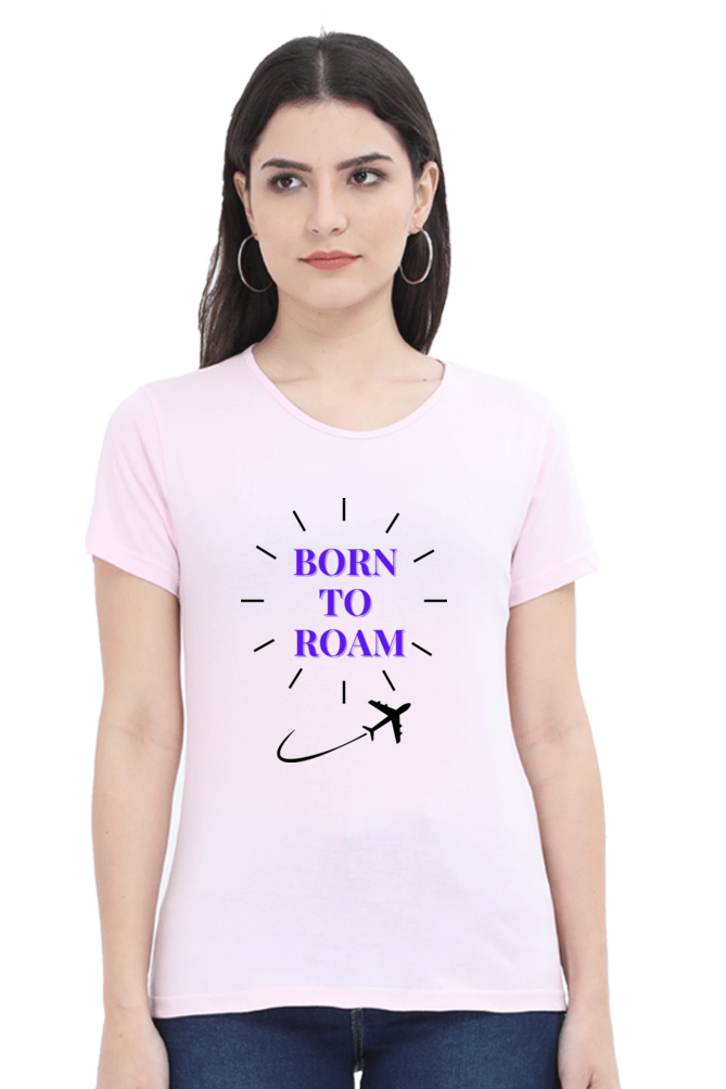 Women-T Shirt-printed-Born To Roam