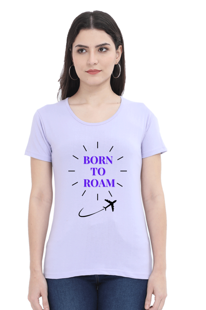Women-T Shirt-printed-Born To Roam