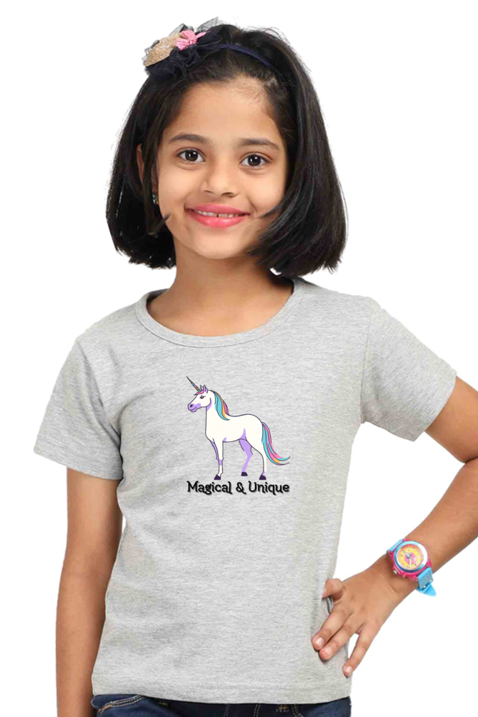 Girl's T-Shirt-Printed-Unicorn-Magical & Unique-Vinyl Print