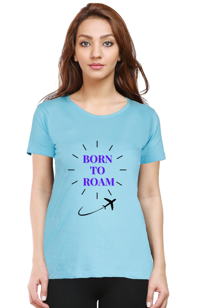 Women-T Shirt-printed-Born To Roam