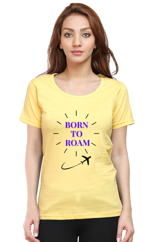 Women-T Shirt-printed-Born To Roam