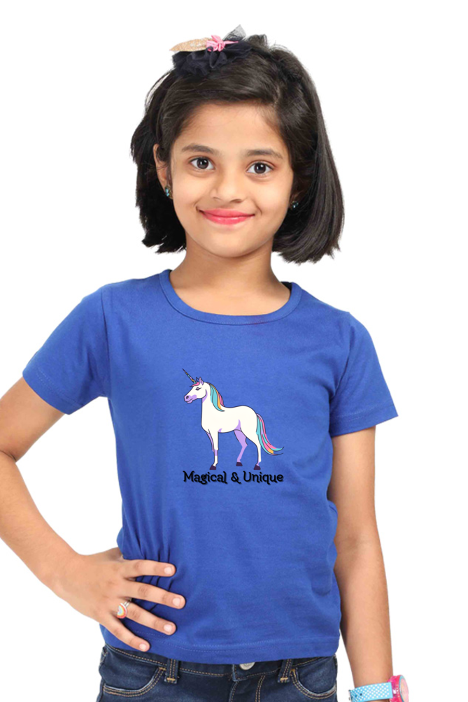 Girl's T-Shirt-Printed-Unicorn-Magical & Unique-Vinyl Print