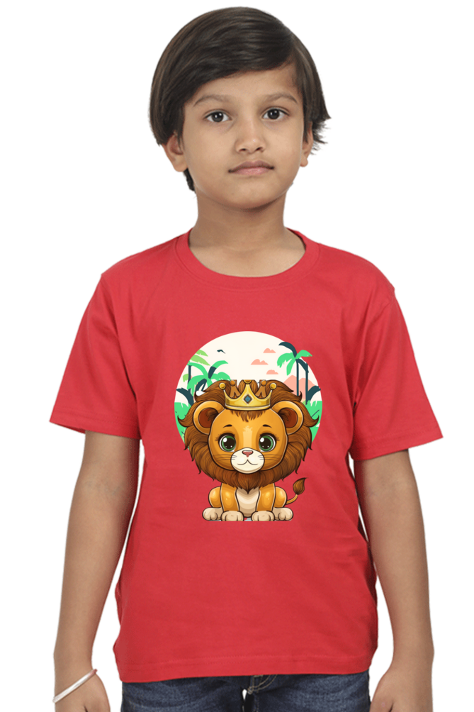 Boy's-Printed T shirt-Lion Cub