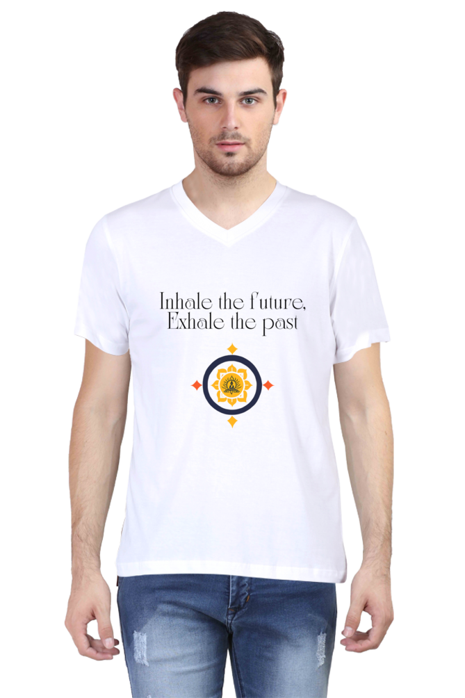 Fitness zone-Yoga-V neck T shirt-Inhale the future
