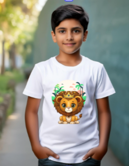 Boy's-Printed T shirt-Lion Cub
